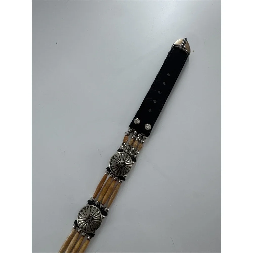 Beautiful Handmade Bone and  Horn Concho Belt By Cactus Mountain Designs USA 30
